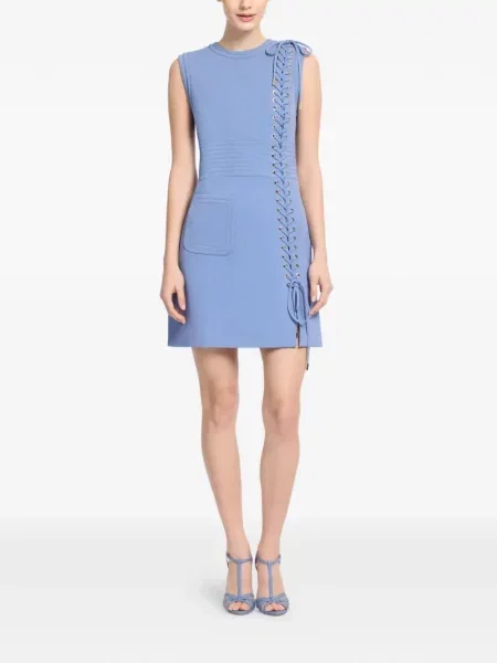 Csipkés mini ruha Elie Saab kék