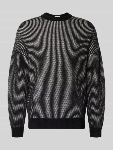Sweter z dzianiny z prążkowanymi wykończeniami model ‘NEELIO’ Drykorn