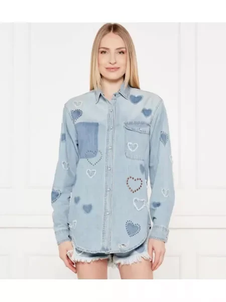 One Teaspoon De blugi cămașă | Oversize fit albastru