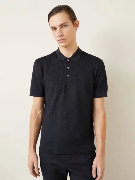 Zegna Žerzejová Polokošile tmavě modrá