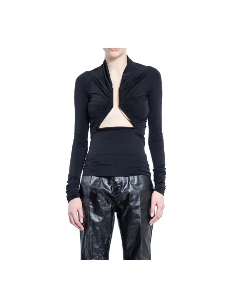 Top Rick Owens z dżerseju czarny