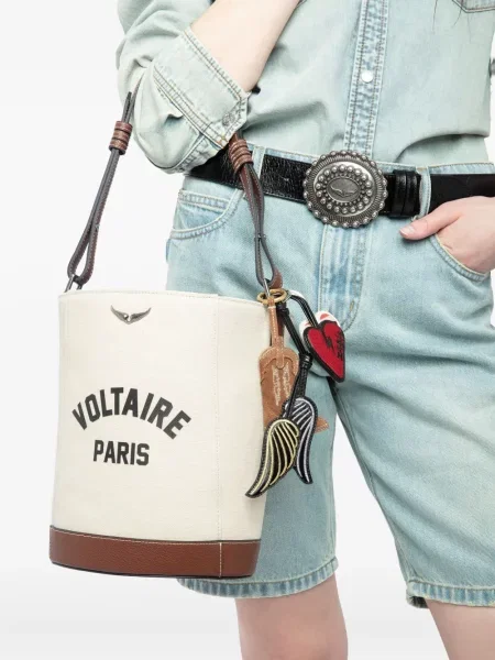 Geantă bucket Zadig&voltaire cu imagine alb
