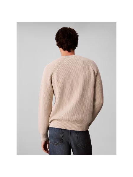 Vlnená mikina Calvin Klein Jeans béžová