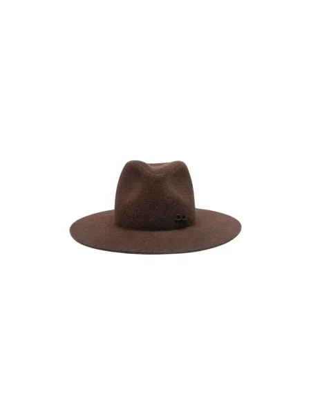 RUSLAN BAGINSKIY kapelusz z szerokim rondem z wełną Fedora Hat brązowy