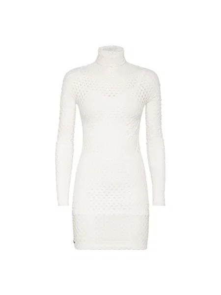 Sukienka Philipp Plein z siateczką bezszwowa biała