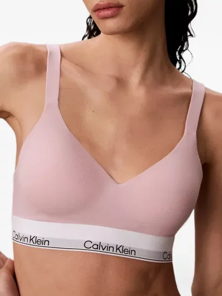 Сутиен с триъгълни чашки Calvin Klein с автограф розово