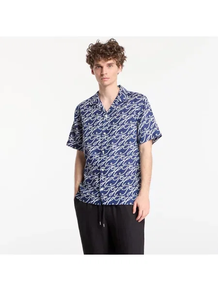 Πουκάμισο Tommy Hilfiger Regular Fit Pure Linen Short Sleeve Shirt Dark Blue Indigo M μπλε