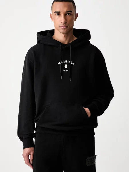 Maison Margiela mikina s kapucí černá
