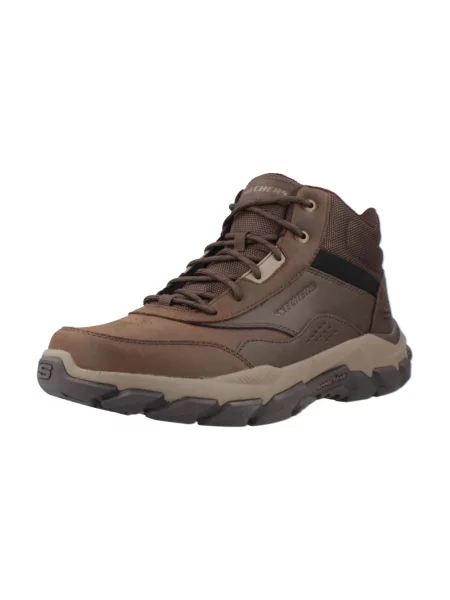 Botki Skechers skórzane brązowe