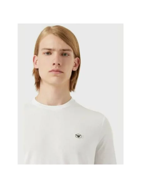 Dzianinowy sweter Emporio Armani biały