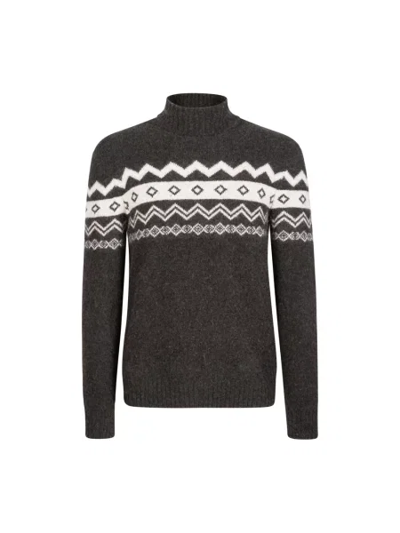 Sweter Eleventy z kaszmiru w geometryczne wzory czarny