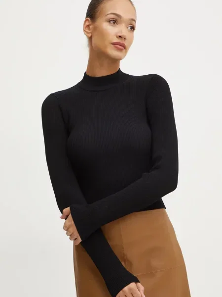 MICHAEL Michael Kors pulover femei light cu turtleneck negru