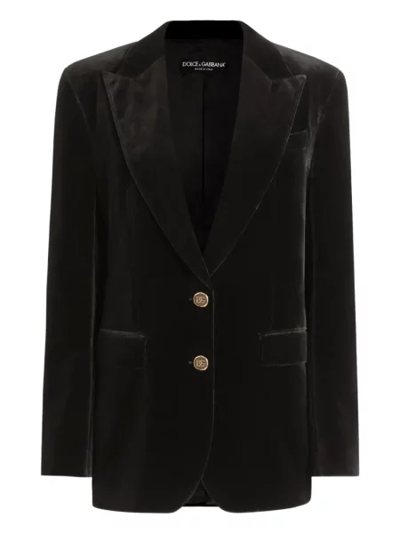 Geacă Dolce & Gabbana de catifea negru