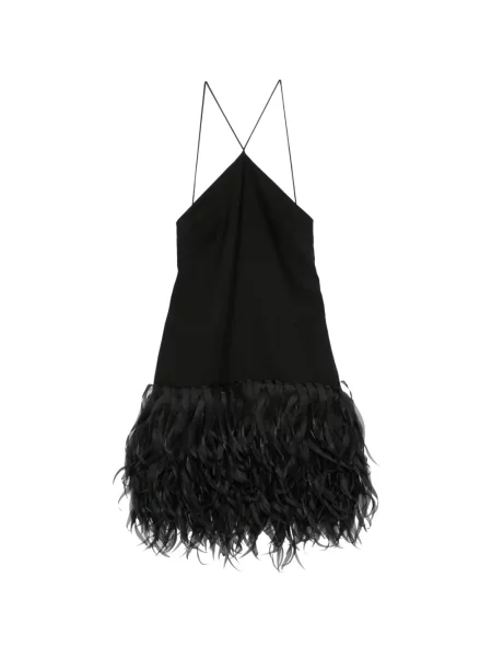 Rochie mini Viktor & Rolf cu pene cu gât halter negru