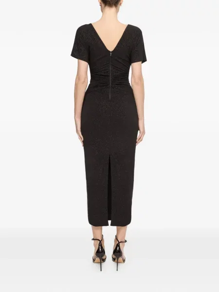 Rochie maxi Nissa cu decolteu în V negru