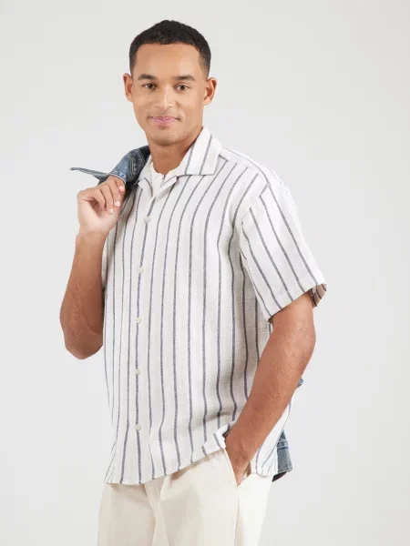 JACK & JONES Srajca JWHCoba kremna / marine bela