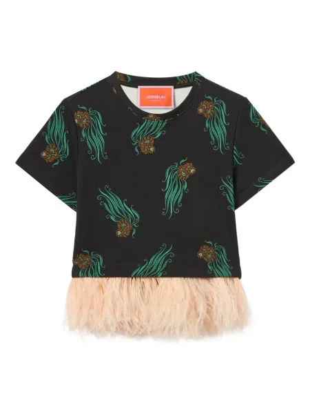 Koszulka La Doublej w kwiatki czarna