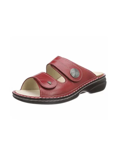 Klapki Finn Comfort skórzane czerwone