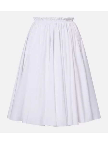 Fustă midi Ami Paris până la genunchi alb