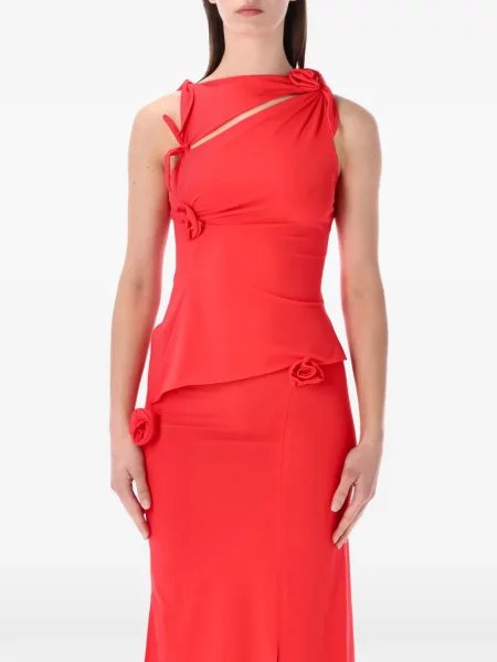 Top Coperni cu model floral roșu