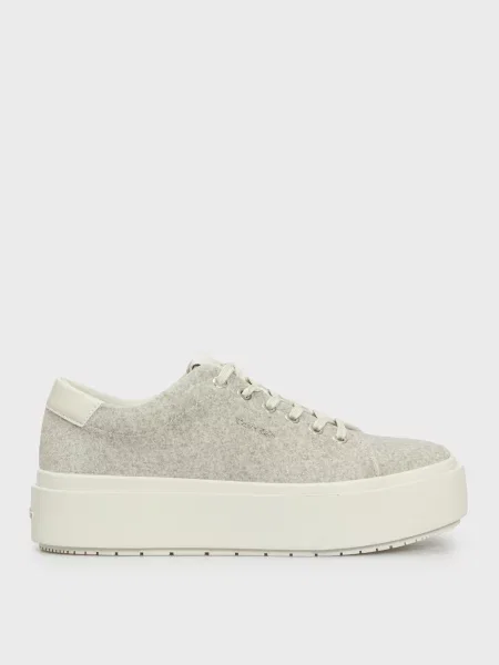 Кружевные кроссовки Calvin Klein на шнуровке бежевые