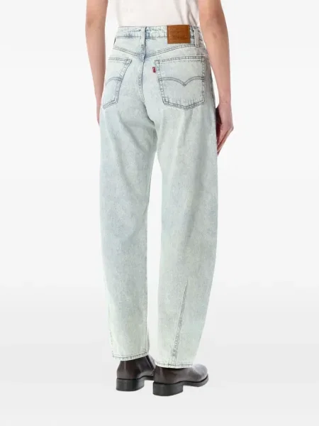 Kožené džínové šortky Levi's s oděrkami modré