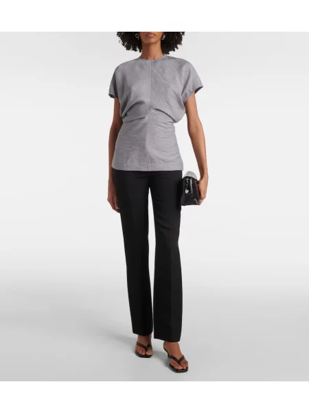 Top Toteme drapat albastru