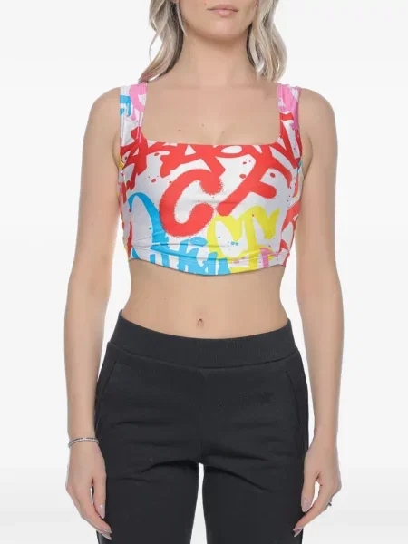 Decupat top Chiara Ferragni cu imagine alb