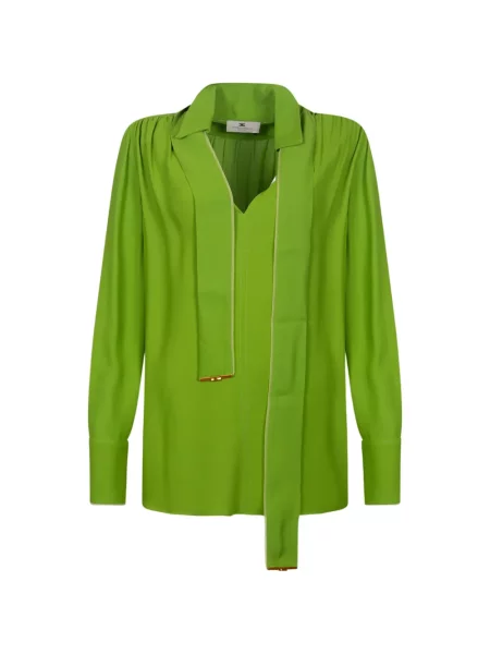 Bluză Elisabetta Franchi cu decolteu în V verde