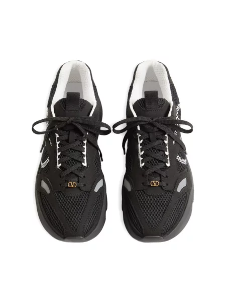 Sneakersy Valentino Garavani skórzane z siateczki czarne