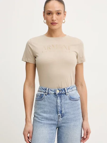Armani Exchange tričko béžové