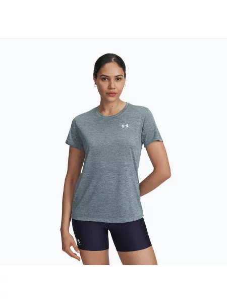 Tricou de antrenament pentru femei Under Armour Tech Twist jasper blue/white alb