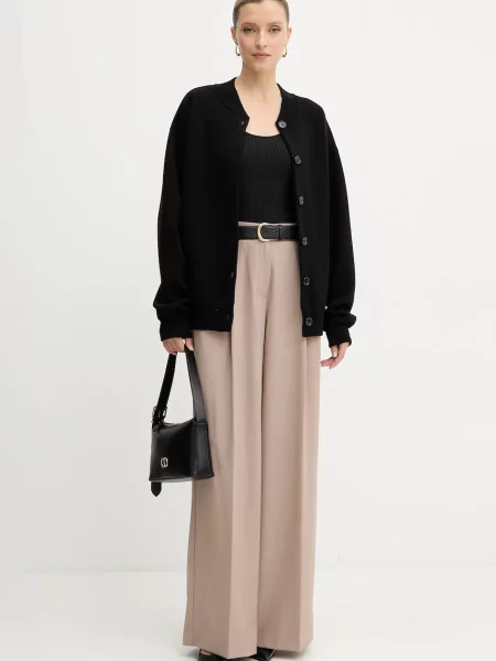 Шерстяной кардиган Boss черный