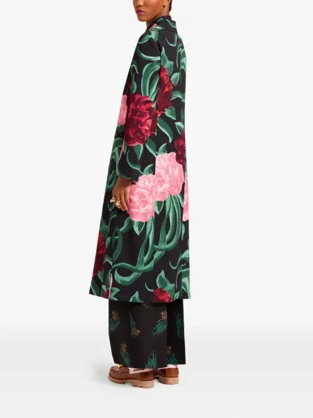 Palton La Doublej cu model floral negru