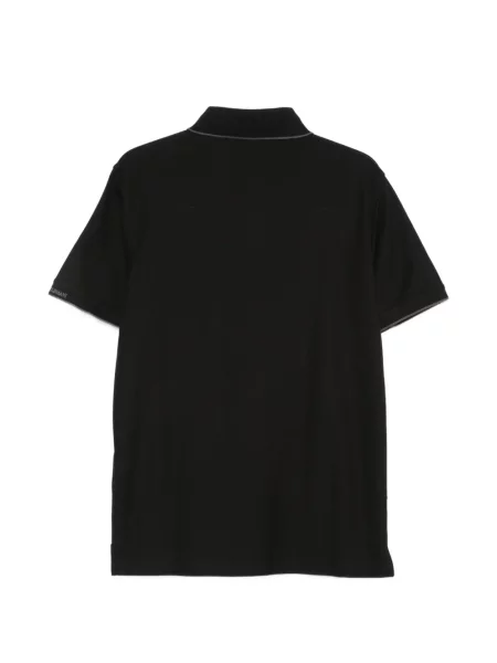 Поло тениска Emporio Armani бродирана черно