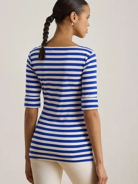 Tričko s dlhým rukávom Lauren Ralph Lauren modrá