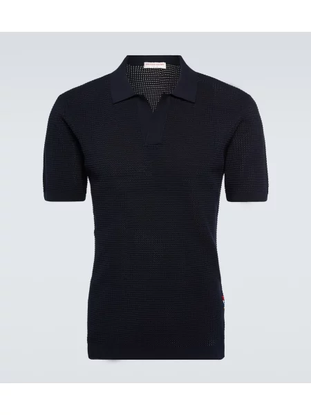 Pletena polo majica Orlebar Brown modra