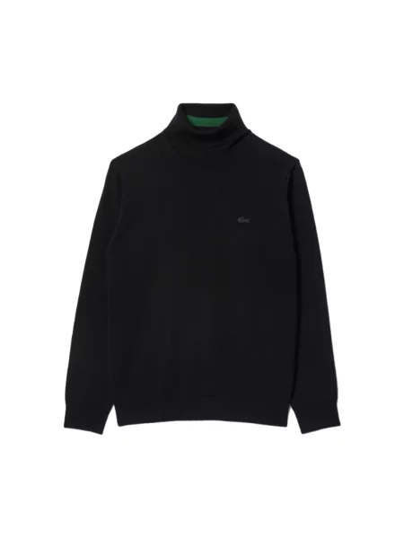 Sweter Lacoste do golfa z wysokim kołnierzem czarny