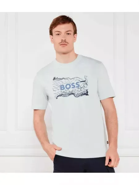 BOSS ORANGE Tricou Te_logospace albastru