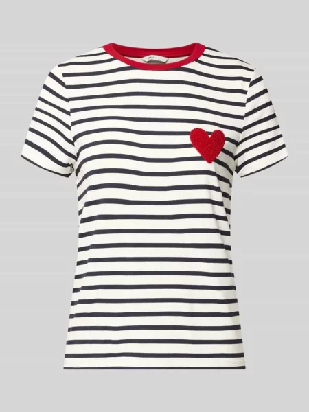 T-shirt o kroju regular fit z mieszanki model ‘HEART LIFE’ Only biała