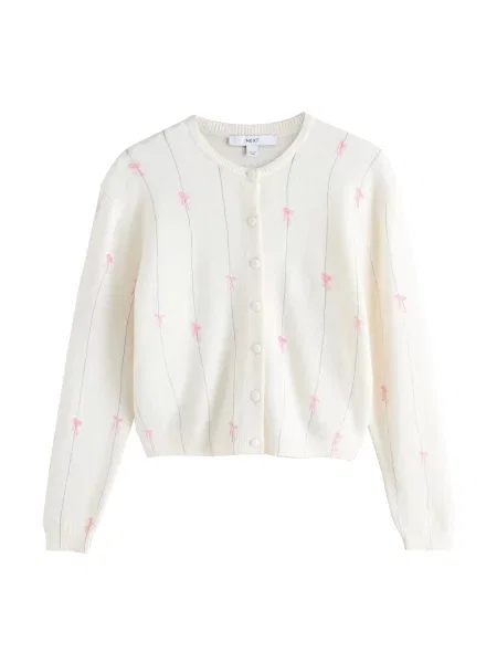 Next Geacă tricotată fildeş / închis / roz gri