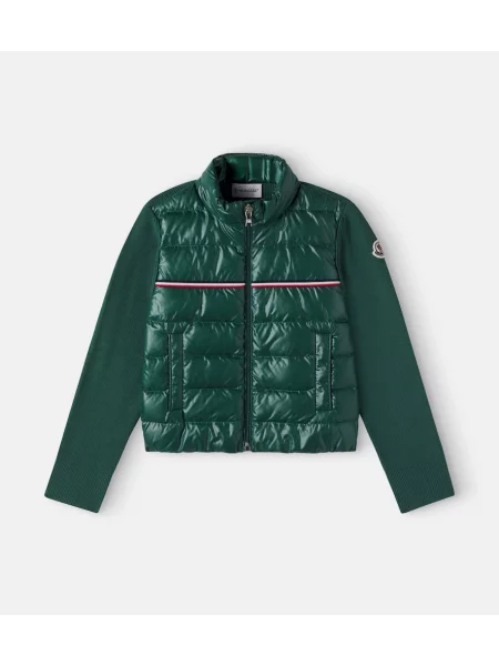 Pūkinė striukė Moncler Enfant žalia