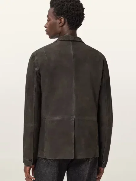 Шкіряний піджак Allsaints коричневий
