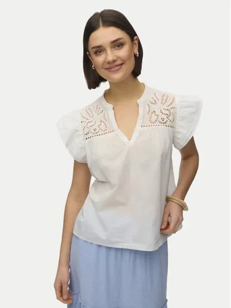 Vero Moda Bluză Line alb