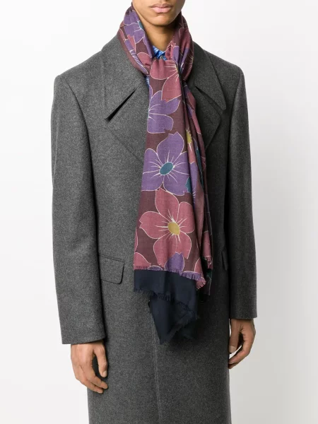 Fular Dell'oglio cu model floral cu imagine roșu