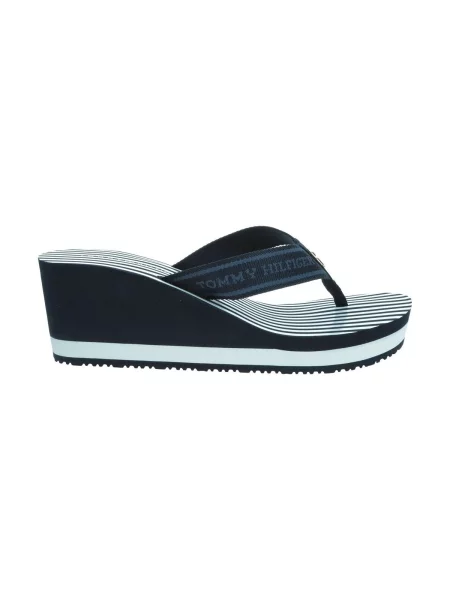 Žabky Tommy Hilfiger Stripes Wedge Beach Sandal space blue modré
