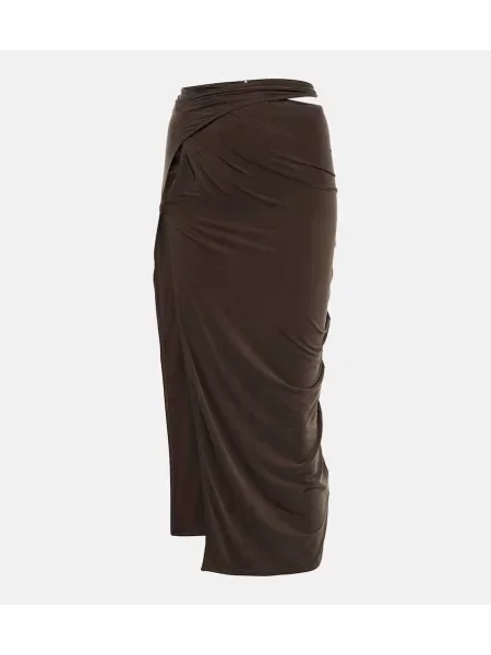 Fustă midi Jacquemus până la genunchi maro
