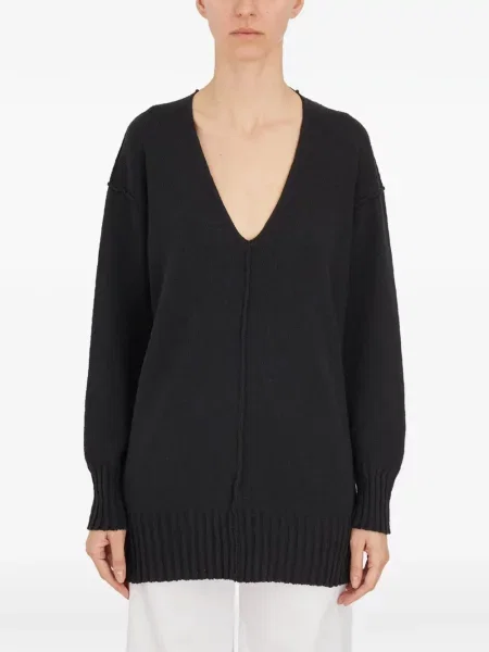 Pulover cu decolteu în v Isabel Benenato cu decolteu în V negru