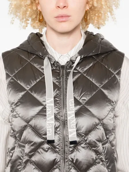Vestă Max Mara cu glugă gri