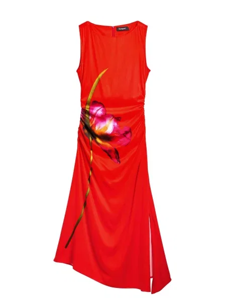 Obleka Desigual rdeča